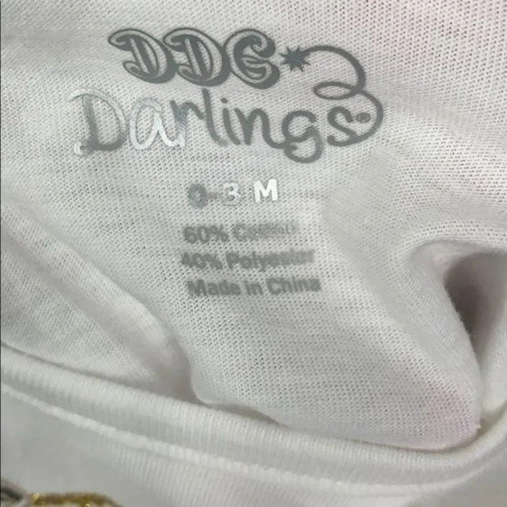 DDG Darling 0-3 Months Cat Ruffled white animal‎ print Two Piece Set